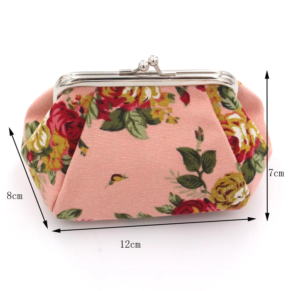 🌸Vintage Floral Kiss Lock Coin Purse, Large Capacity Mini Wallet & Card Holder for Cards