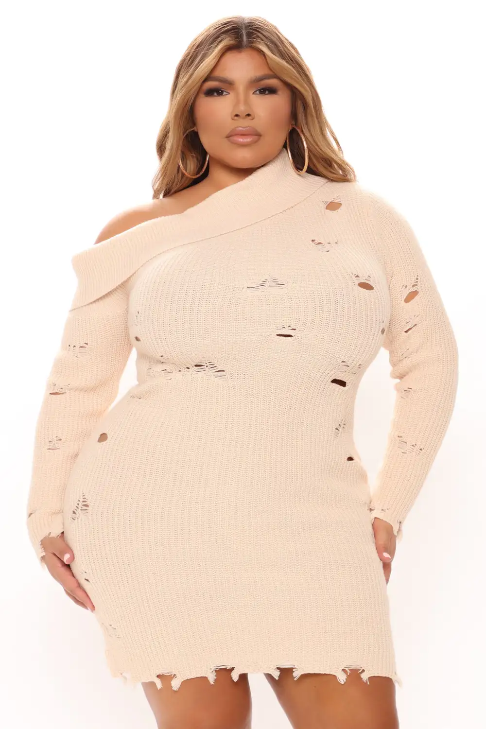 Stormi Sweater Mini Dress - Cream