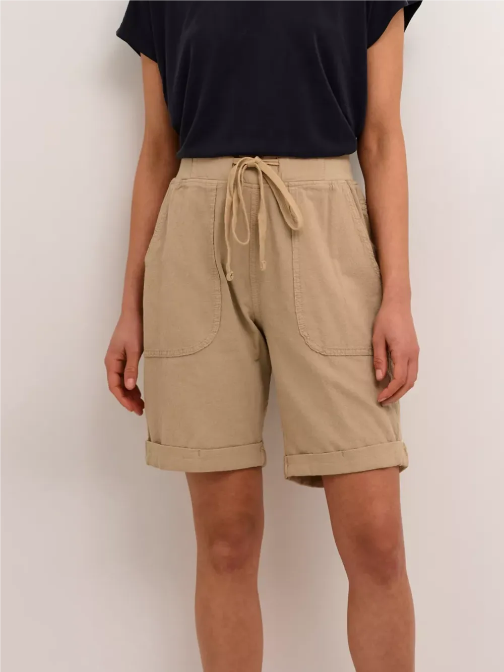 Naya Elastic Waist Cotton Shorts