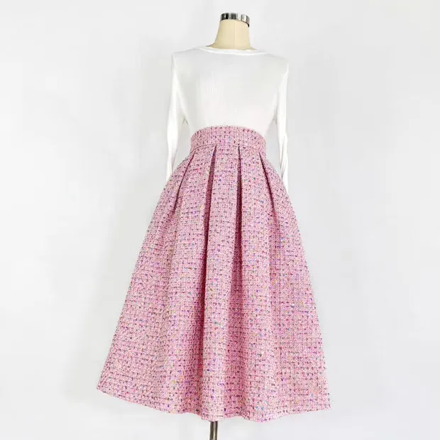 Structured Movement Everyday Casual Wool Skirt