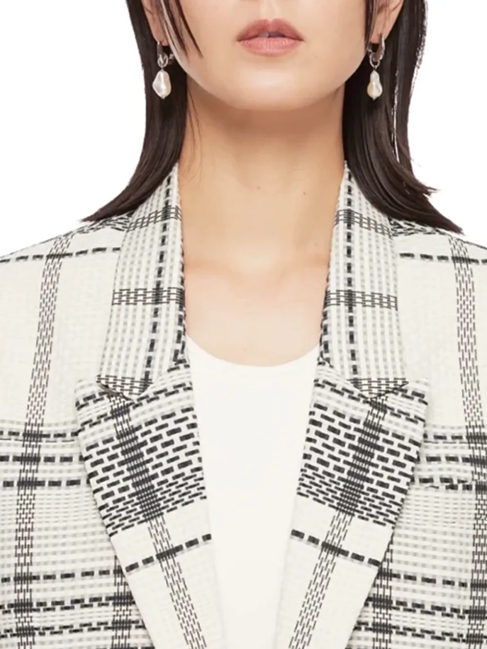 Checkered Print Oversized Blazer