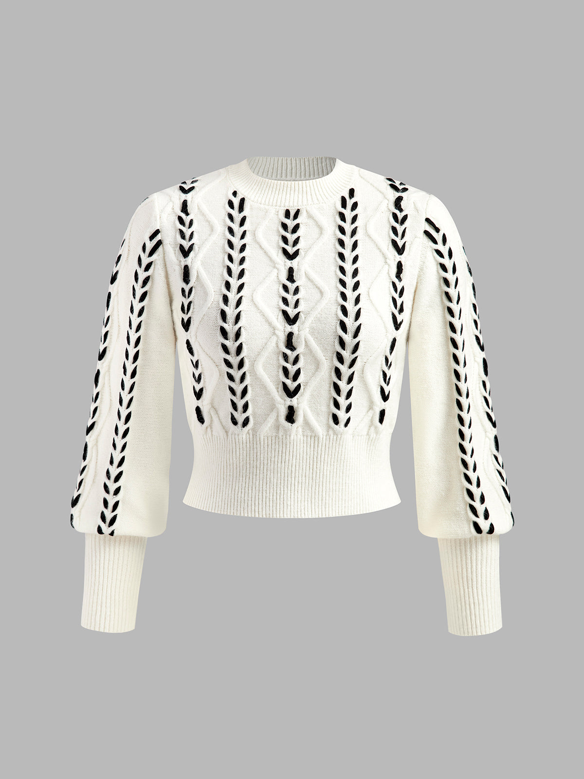 Contrast Binding Cinched Sweater