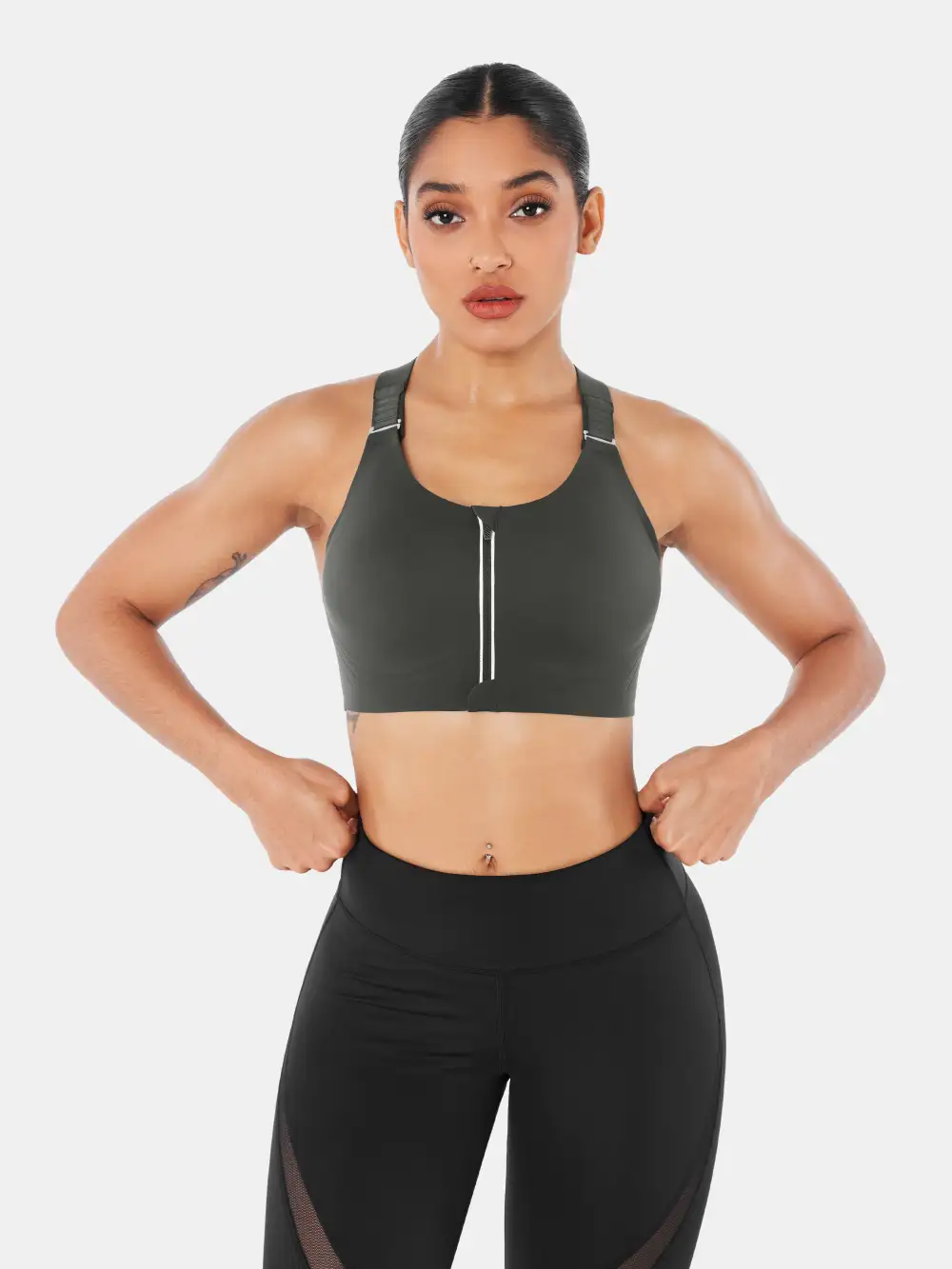 SpeedDry鈩?Front Zip Sports Bra