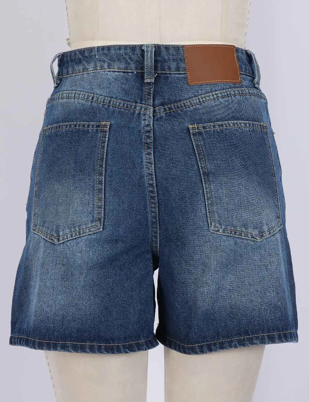 Casual Basic Jeans Wide Leg Denim Shorts