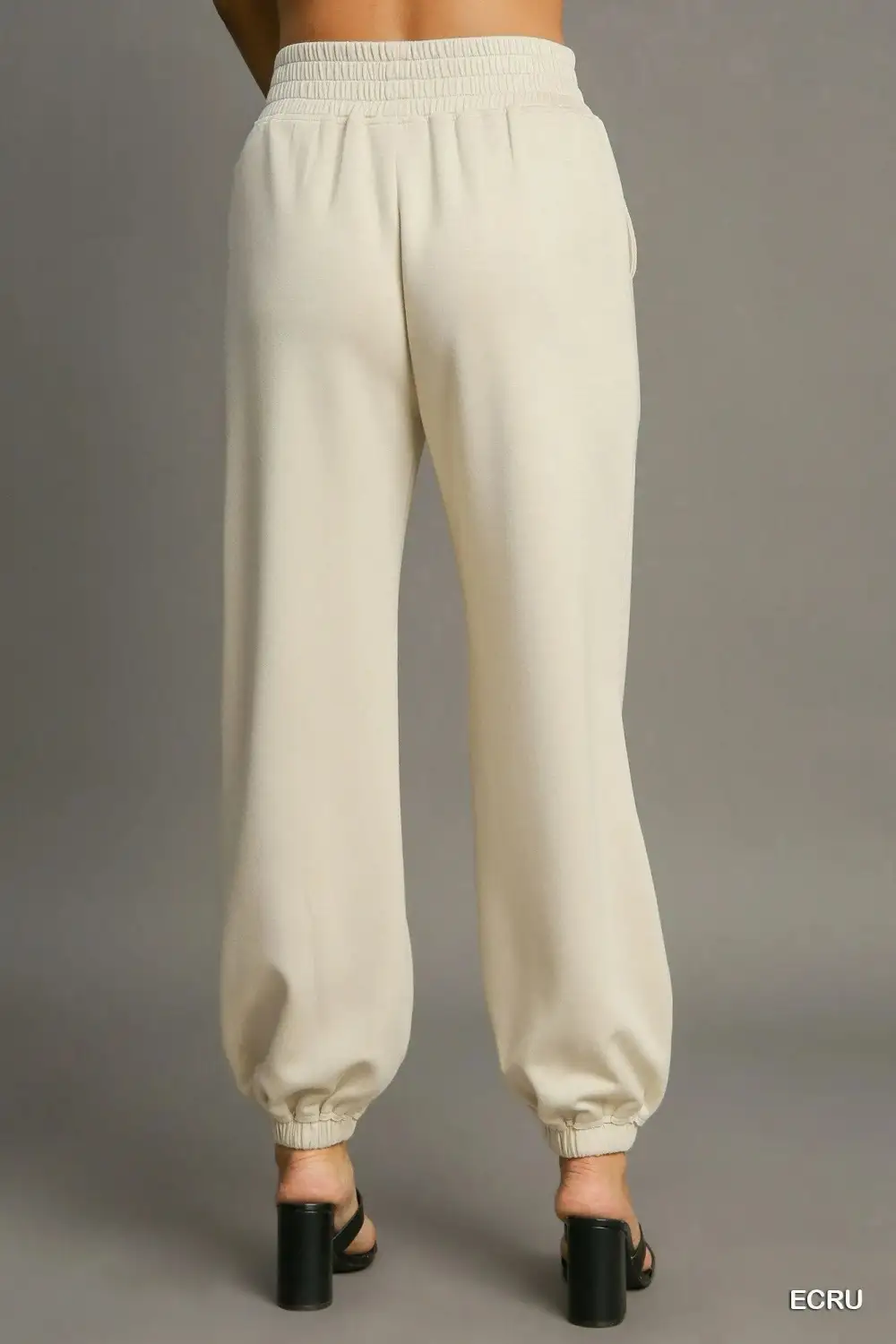 Drawstring Jogger Pants With Front Seam Detail