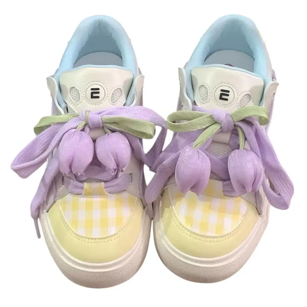 Yellow Tulip Aesthetic Sneakers
