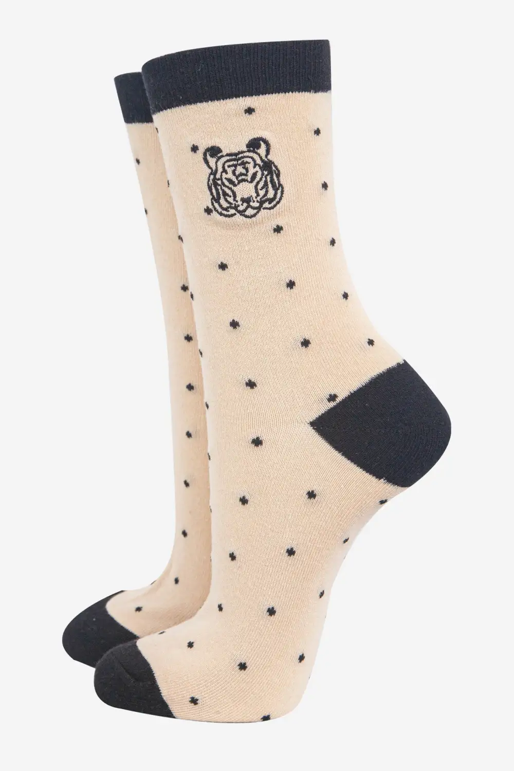 Women's Embroidered Ankle Tiger Polka Dot Pattern Socks