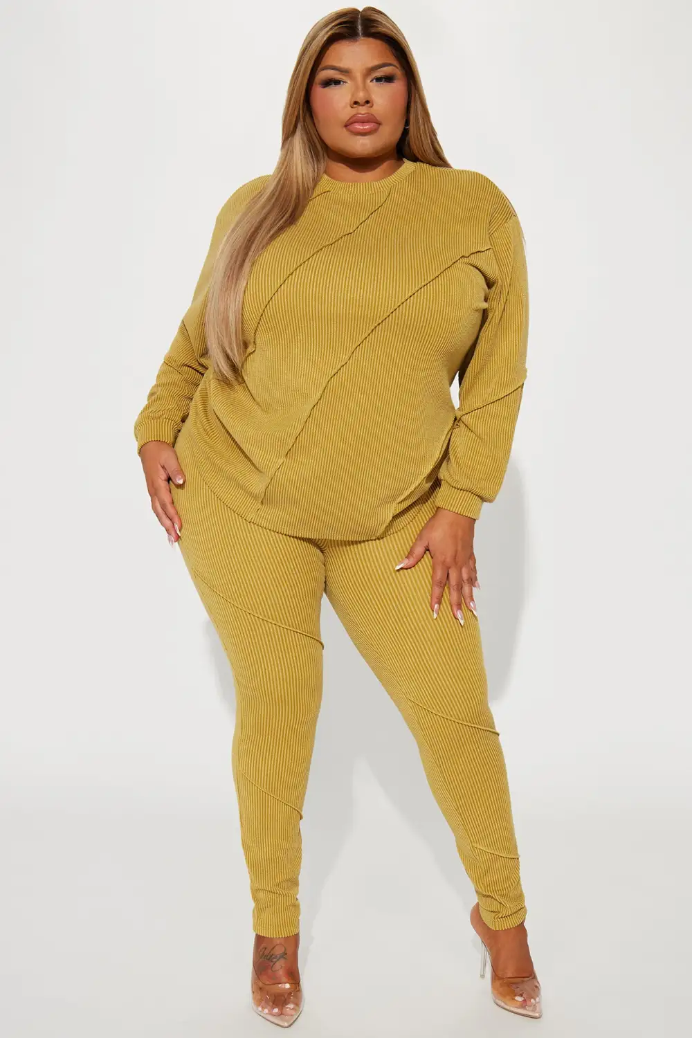 Lounge Vibes Legging Set - Chartreuse