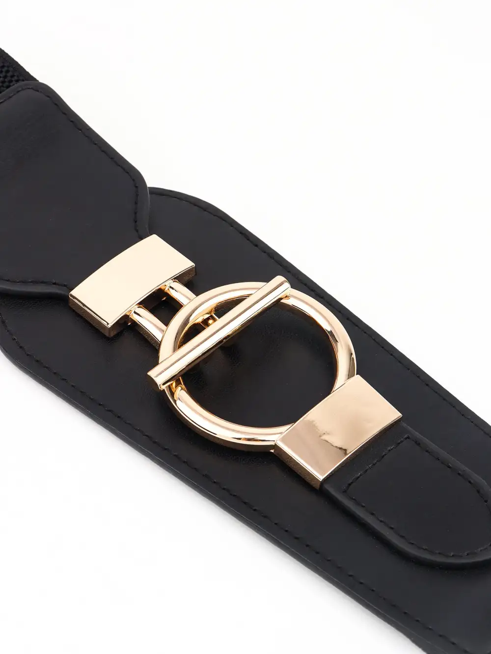 Wide Buckle Stretch Belt