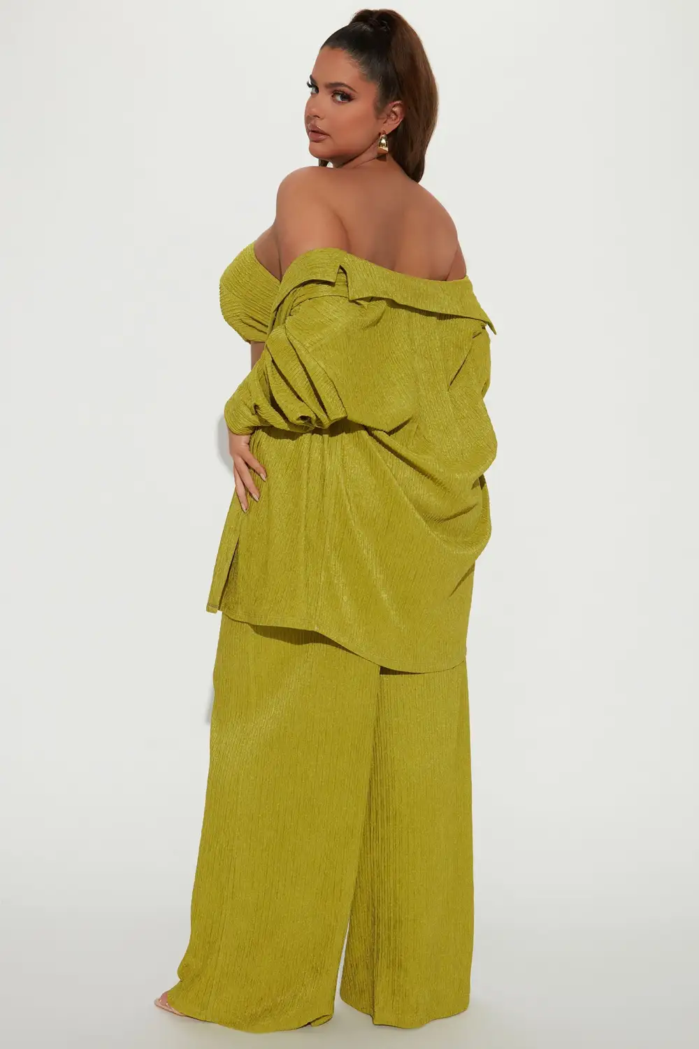 Brielle 3 Piece Pant Set - Chartreuse