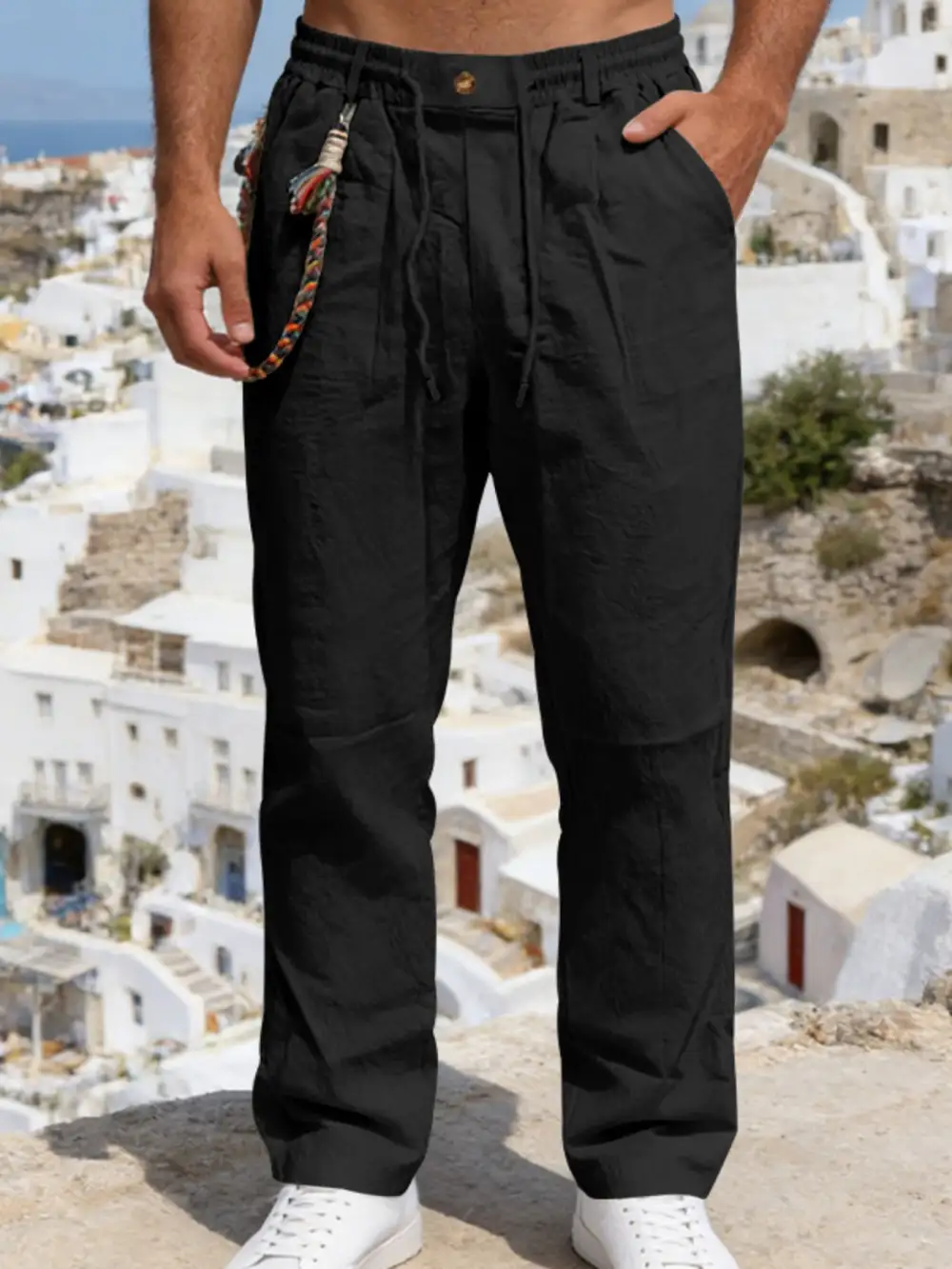 Men's Full Size Casual Drawstring Pants with Pockets