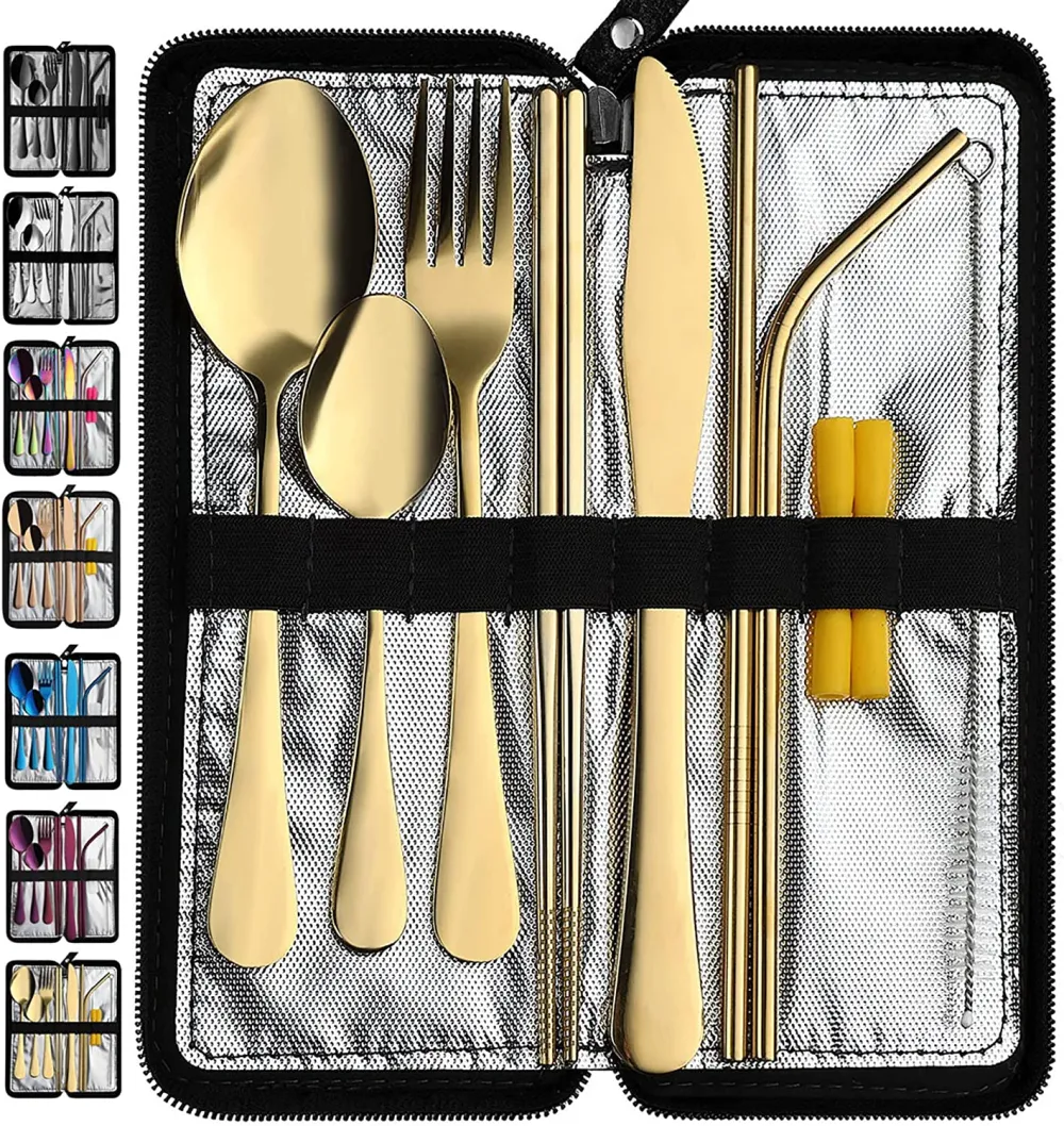 (Store Closing Sale) Portable travel cutlery, reusable silverware