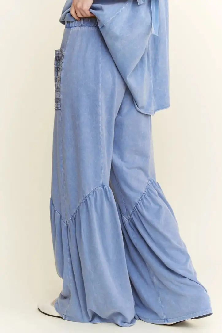 Roomy Relaxed Cotton Blend Casual Pants