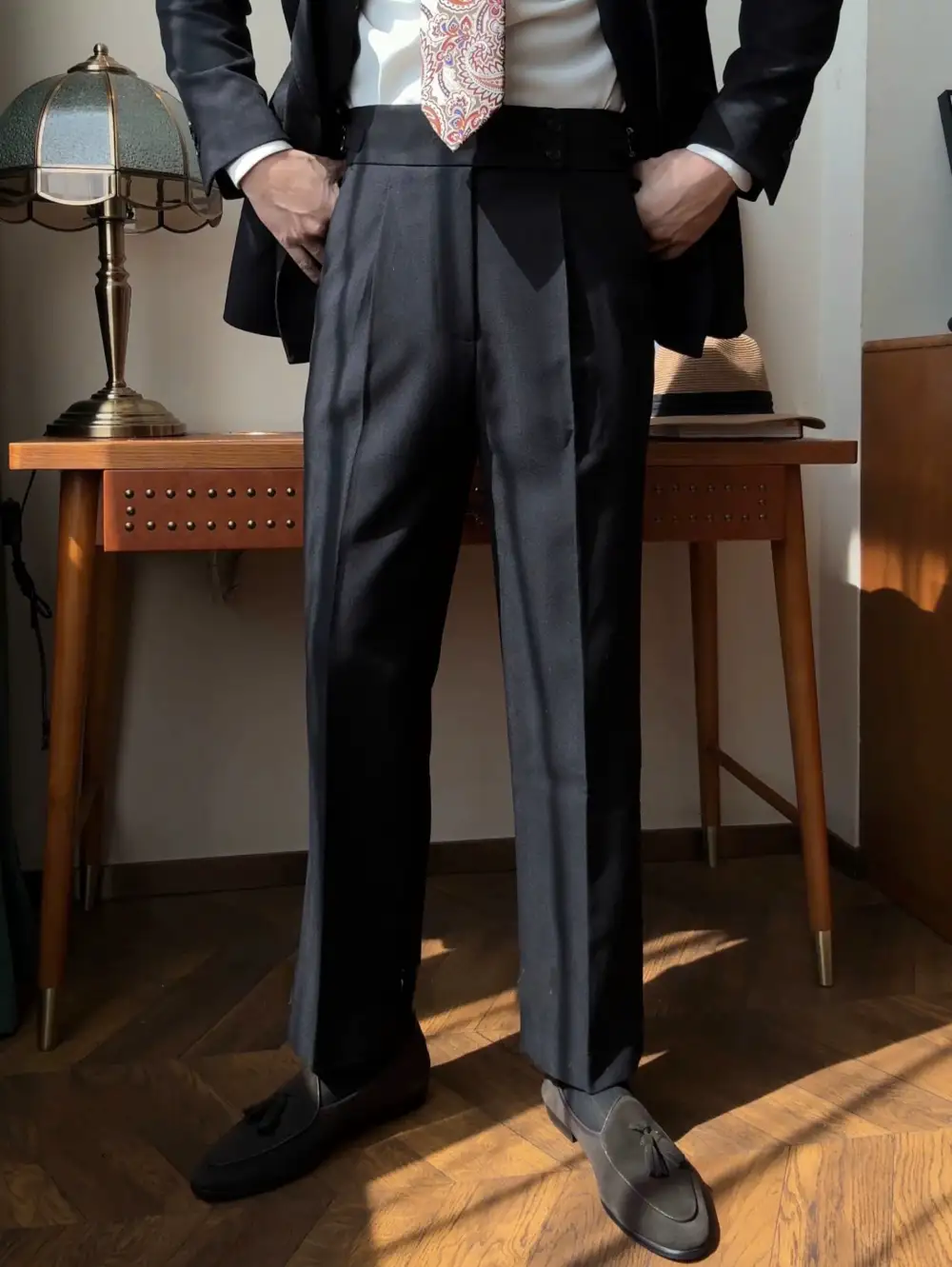 Smart Elastic Side Tab Trousers