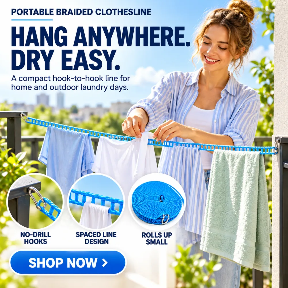 Clothesline Rope Nylon Set Anti-Slip for Clothes Hangers