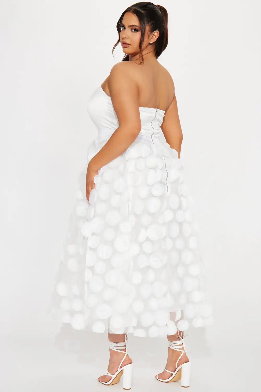 Tina Tulle Midi Dress - White