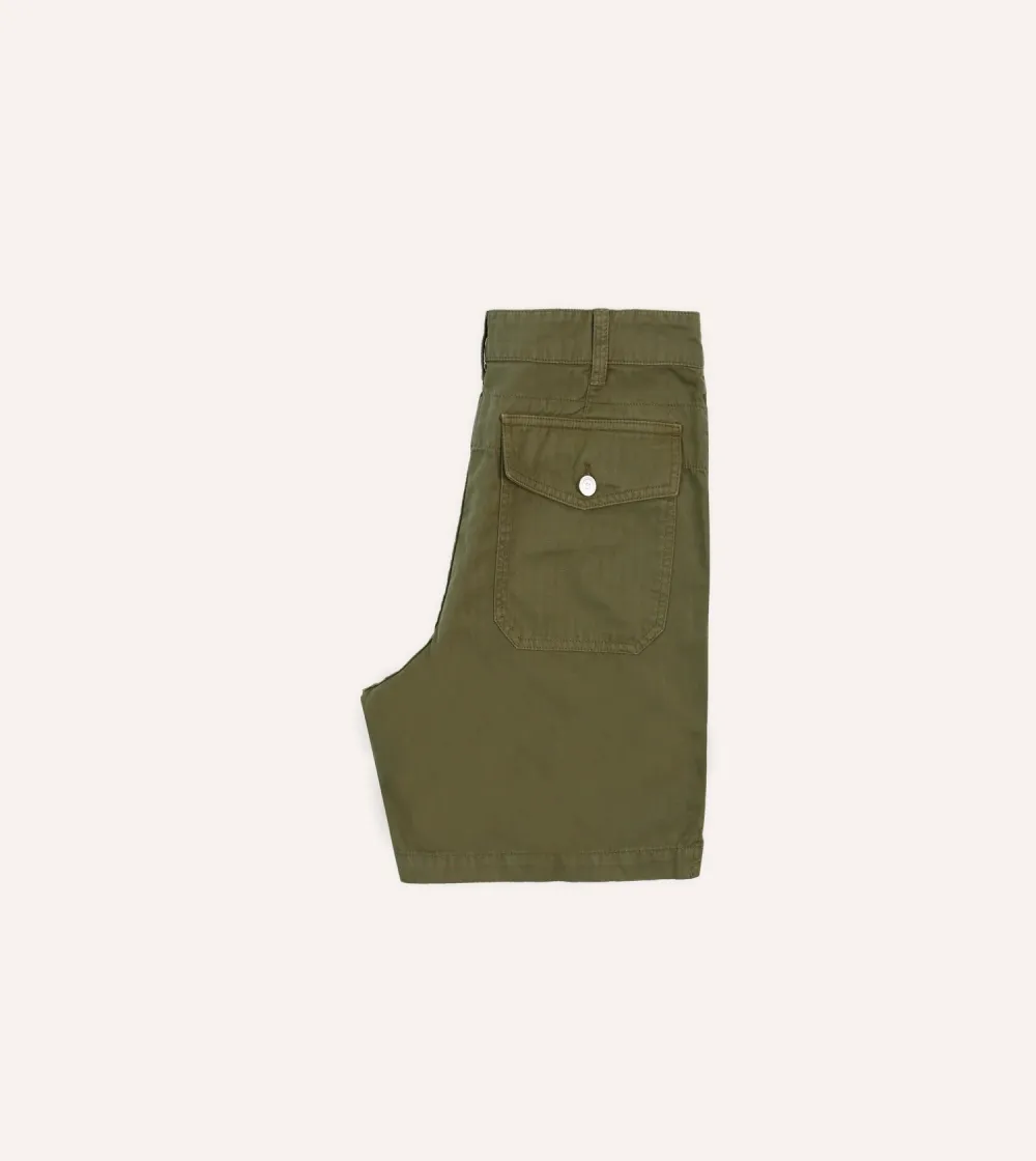 Olive Green Cargo Shorts