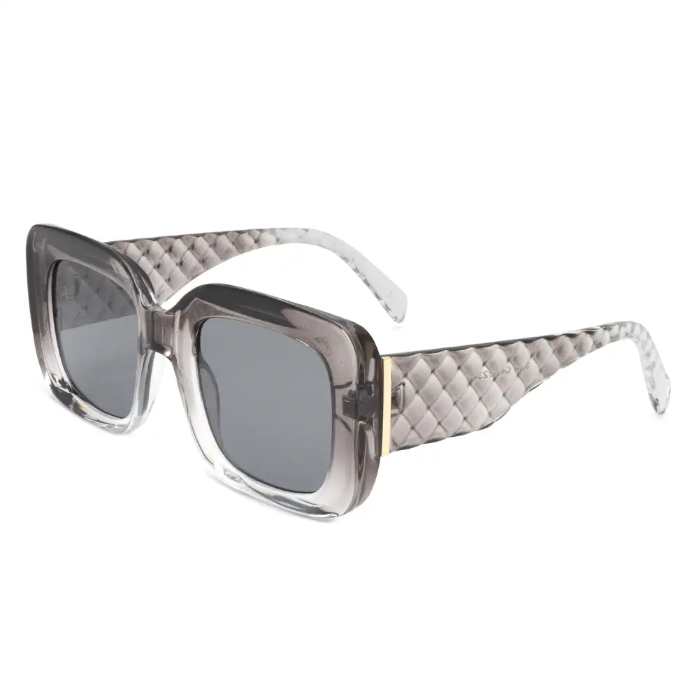 Wide Square Flat Top Frame Sunglasses