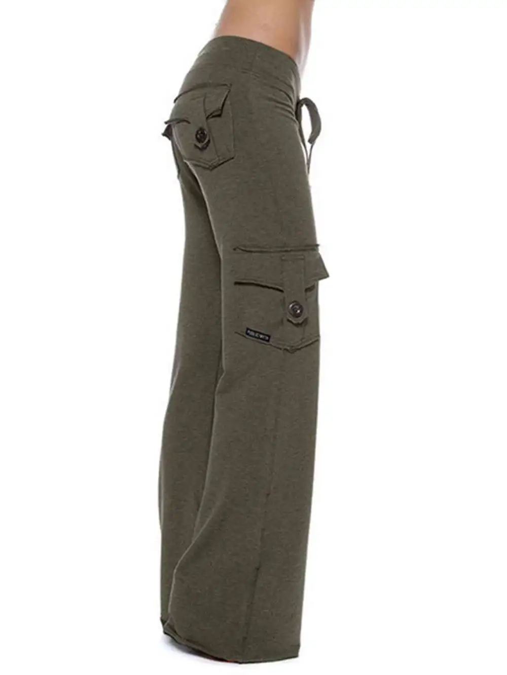 Mid Waist Pants With Pocket