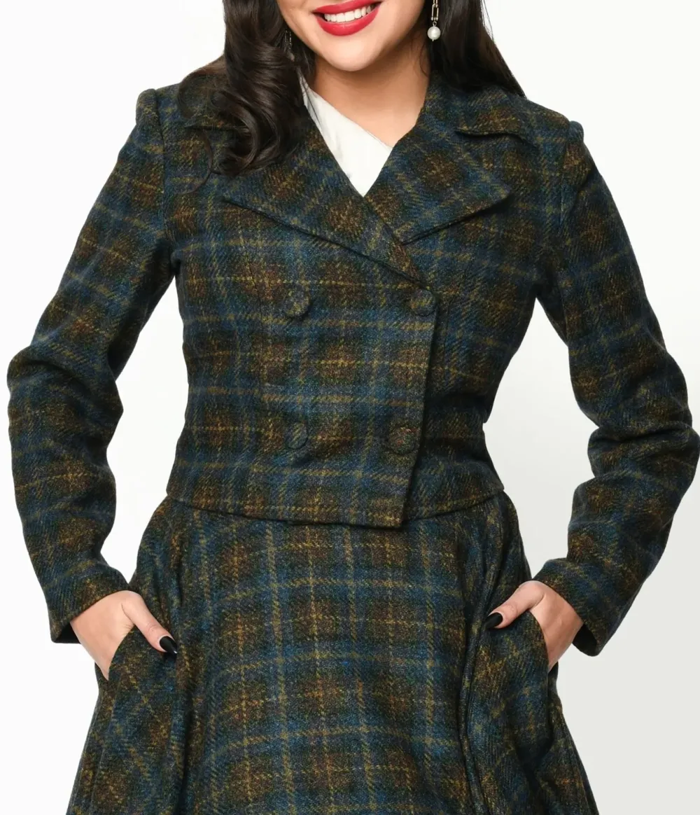 Blue And Green Check Plaid Jacket