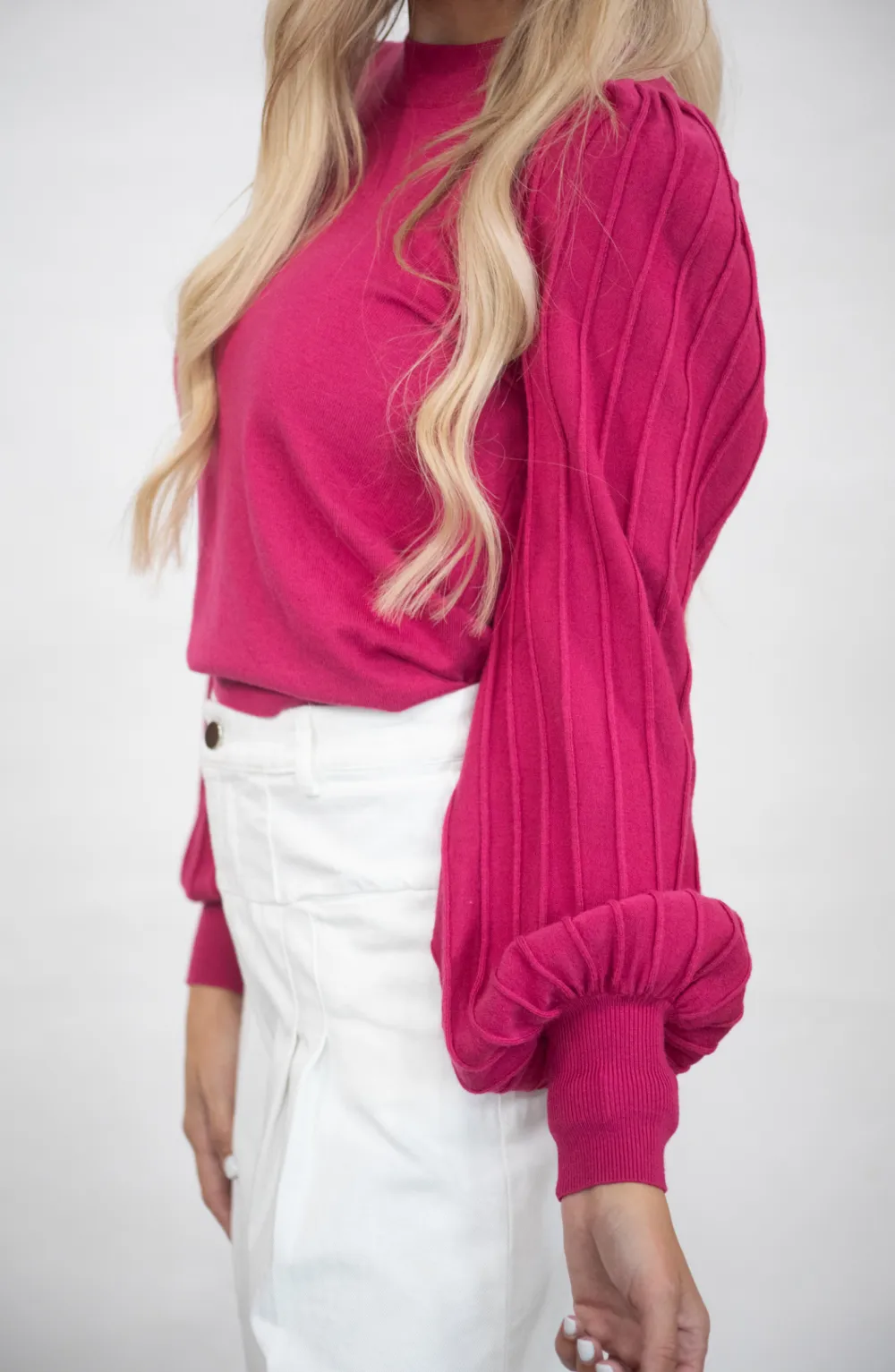 Easy Come Easy Go Puff Sleeve Sweater Top