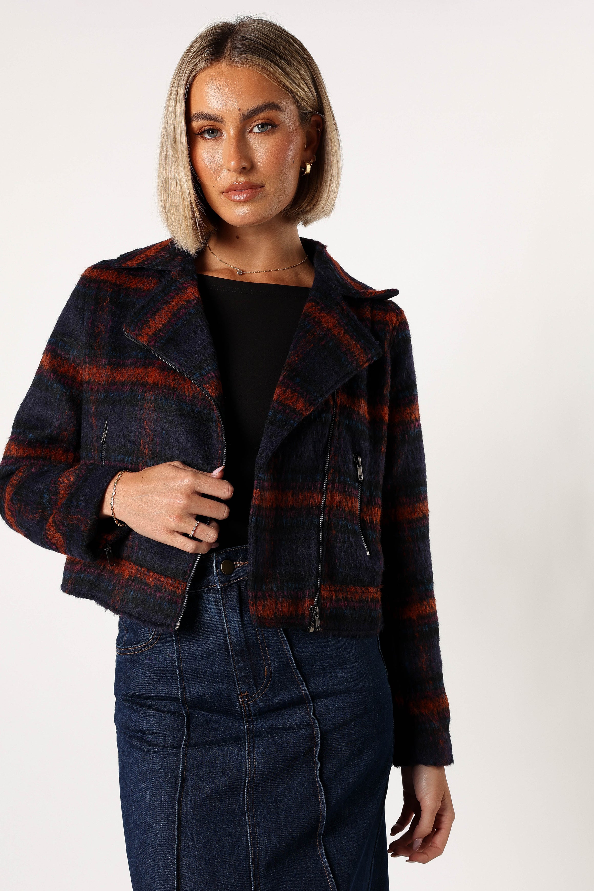 Logan Plaid Jacket - Navy/Teal