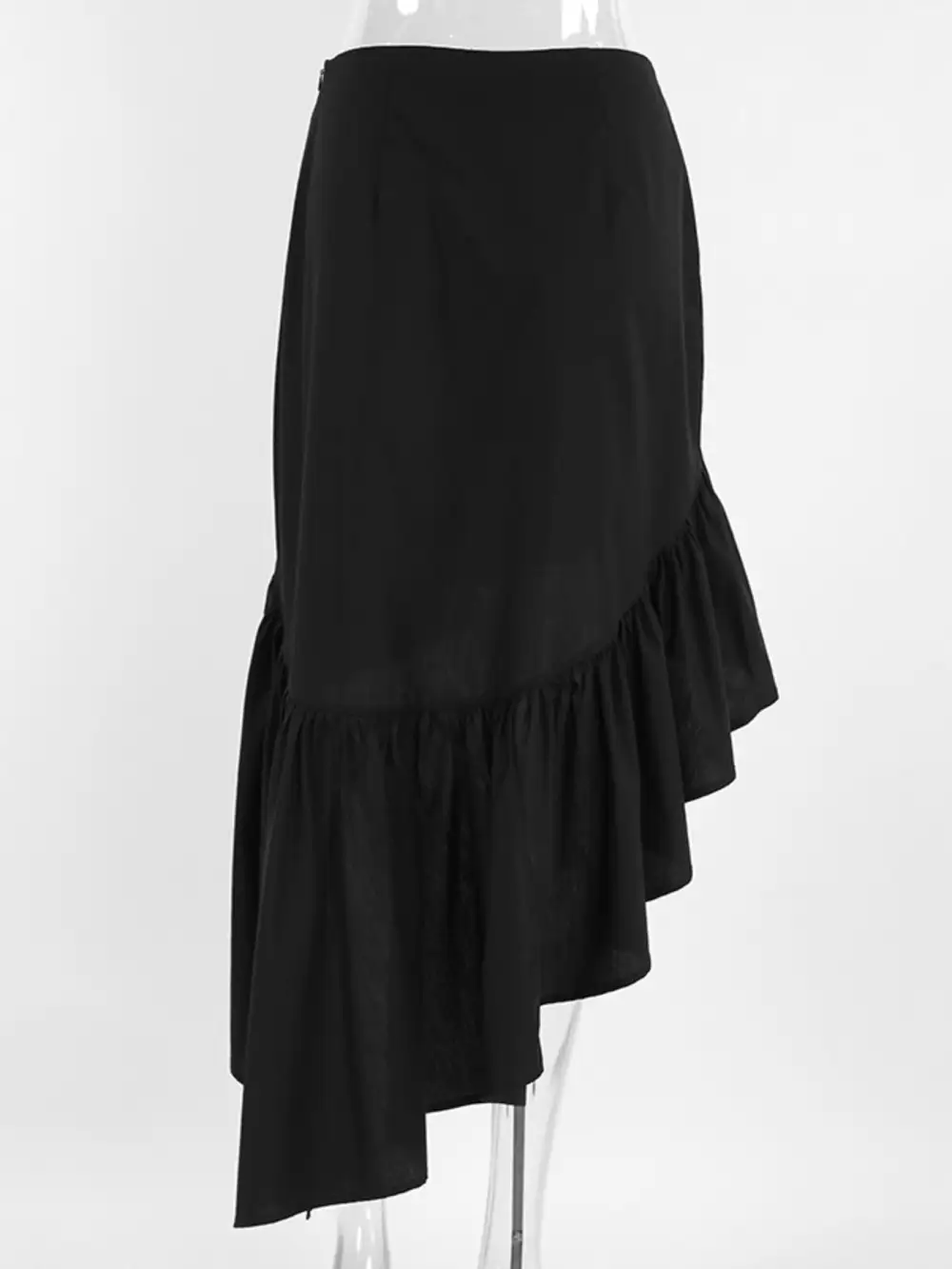 Ruffle Trim Cotton Blend Skirt