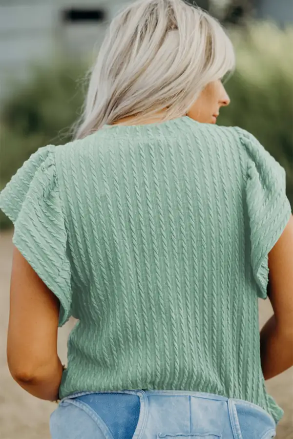 Flutter Sleeve Textured Everyday Top