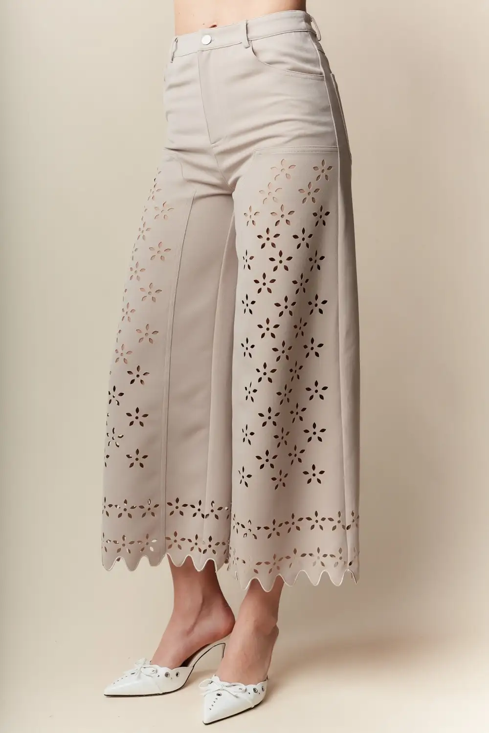 Minimal Roomy Zip Wide Leg Casual Pants