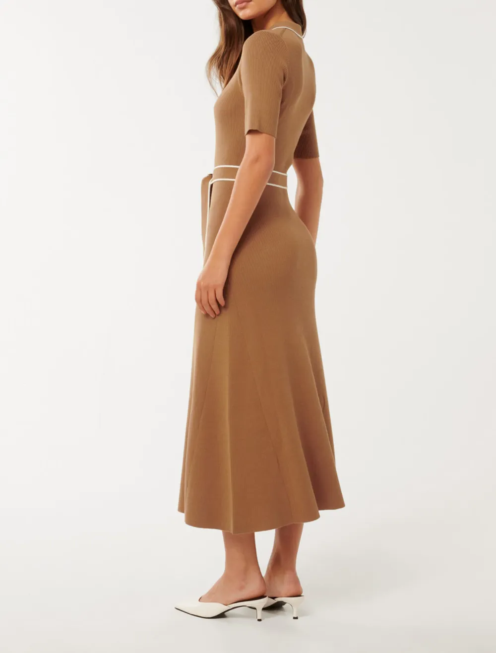 Tipped S/S A-Line Dress