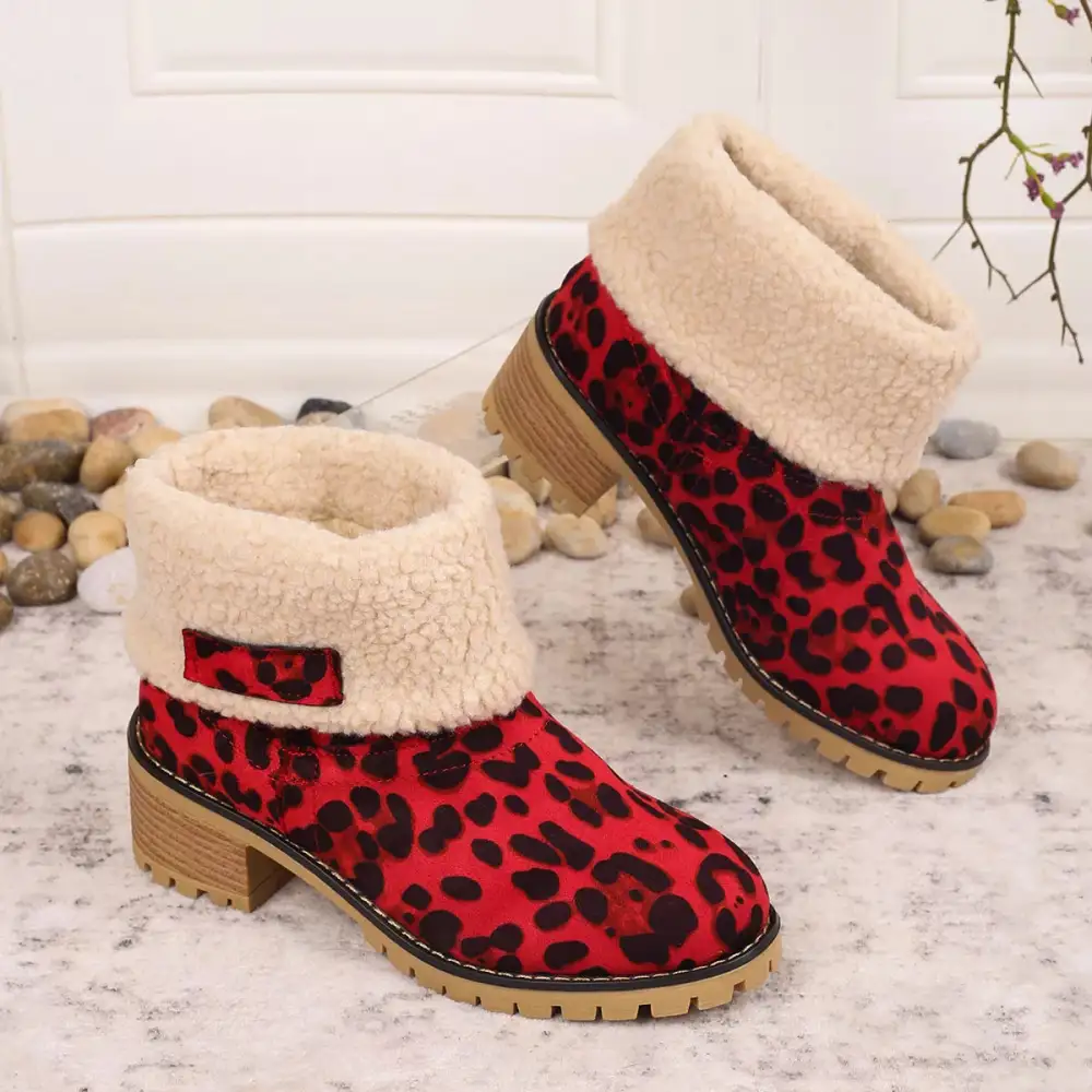 Print Plush Lined Boots
