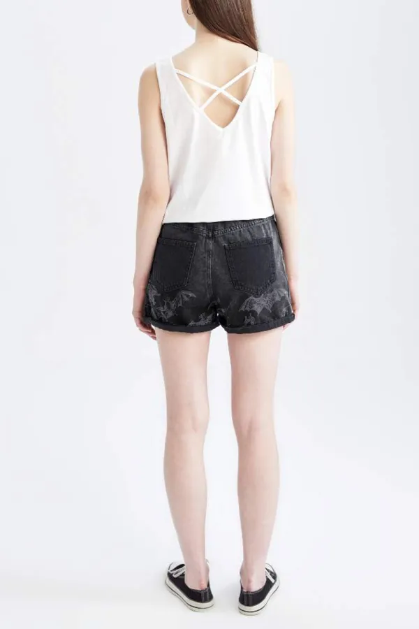 Paperbag Fit Mini Jean Short