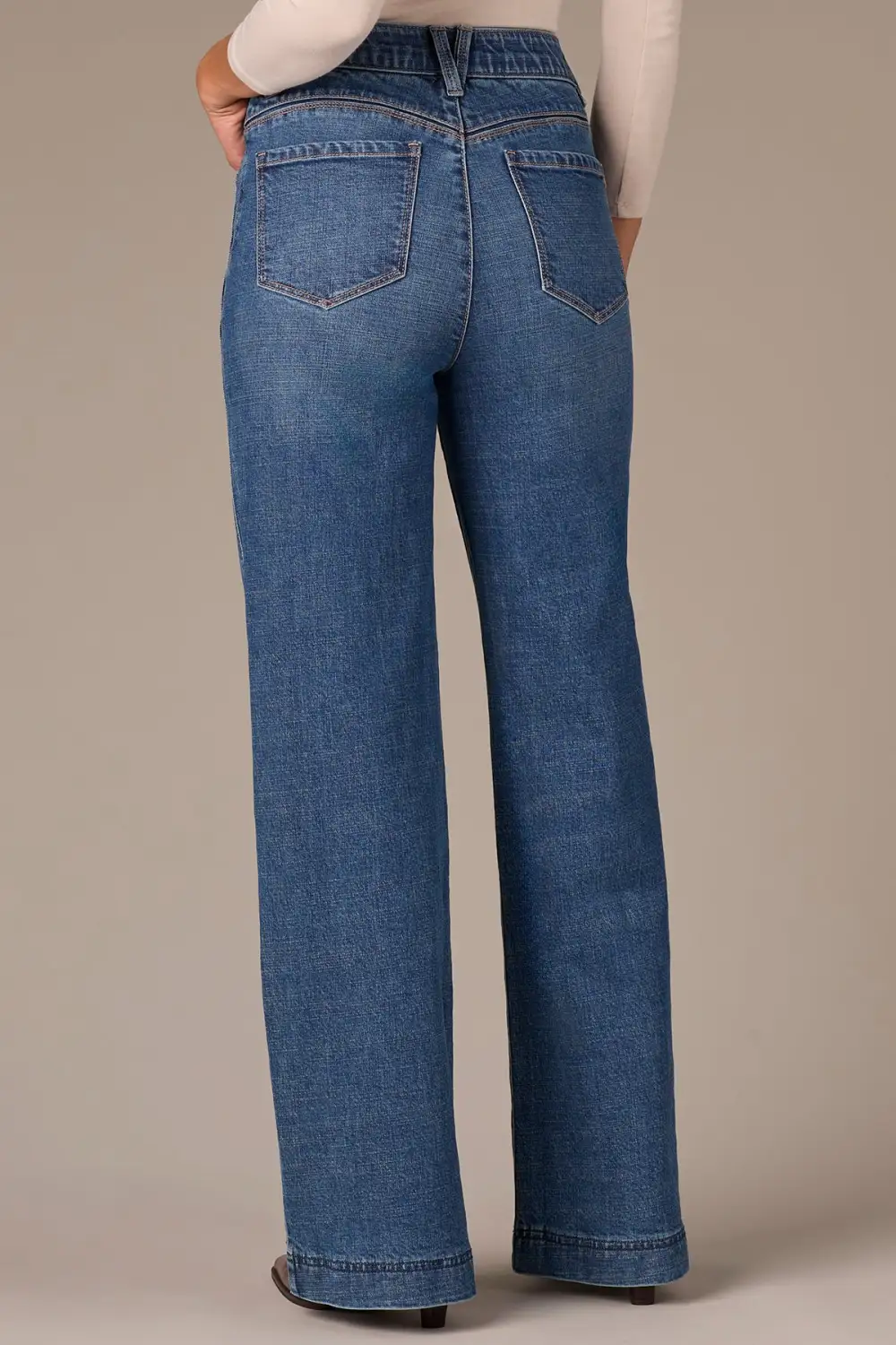 Petite Side Seam Wide Leg Jeans
