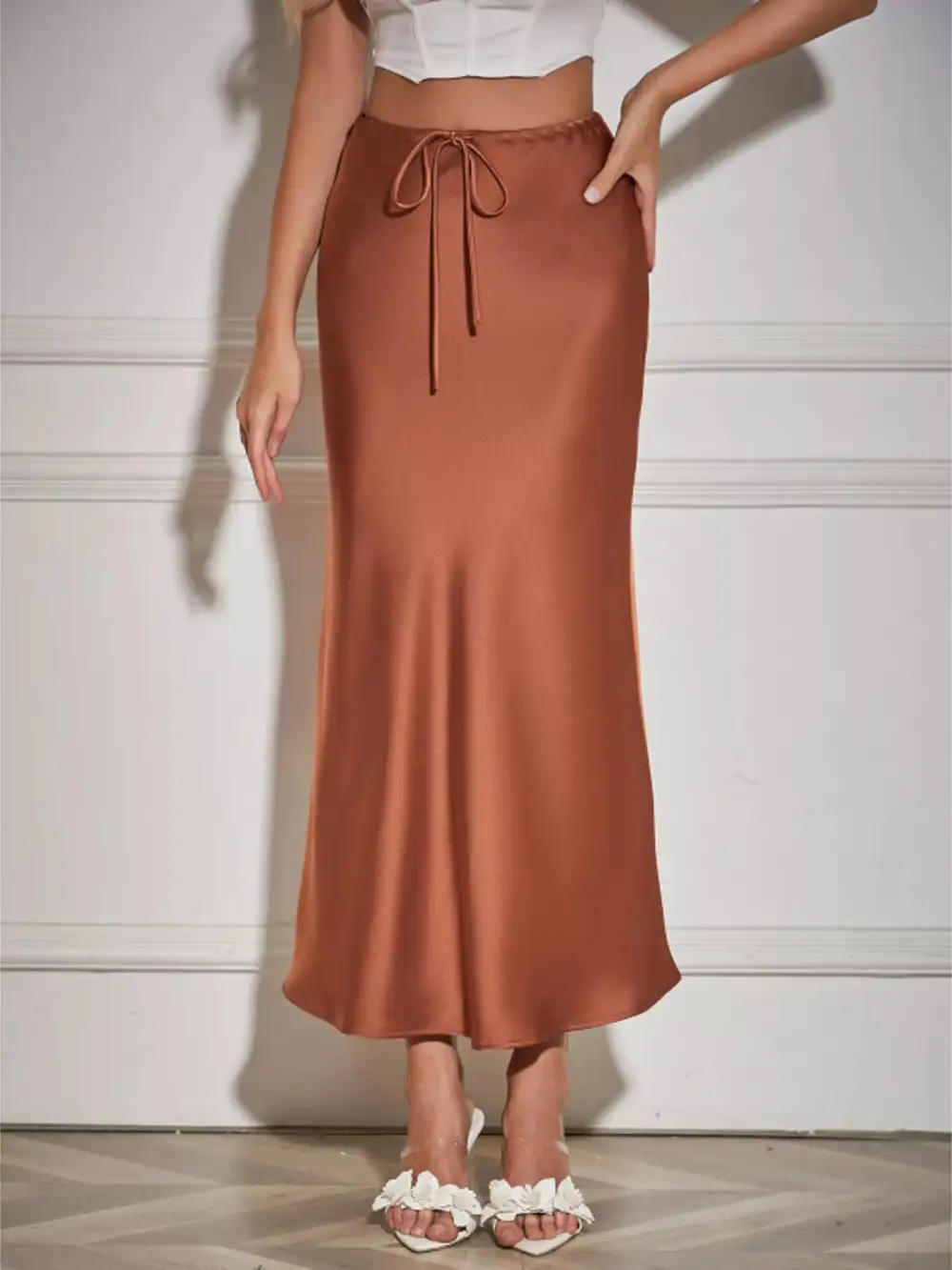 Satin Belle Midi Skirt