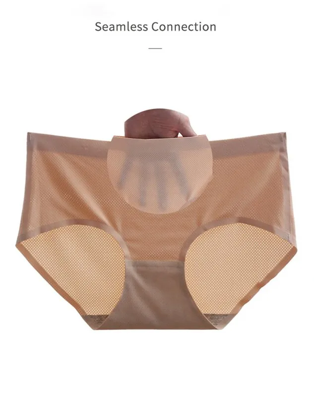 Women Comfortable Simple High Elasticity Ventilation Hole Seamless Panty