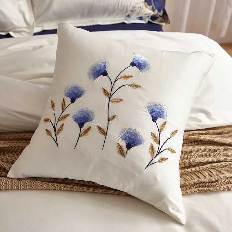 Luxury Embroidered Egyptian Cotton Duvet Cover Set