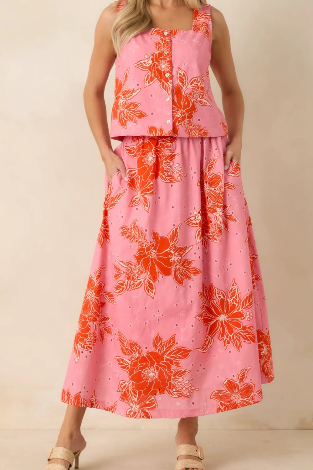 Floral One Of Those Days Floral Cotton Maxi Skirt