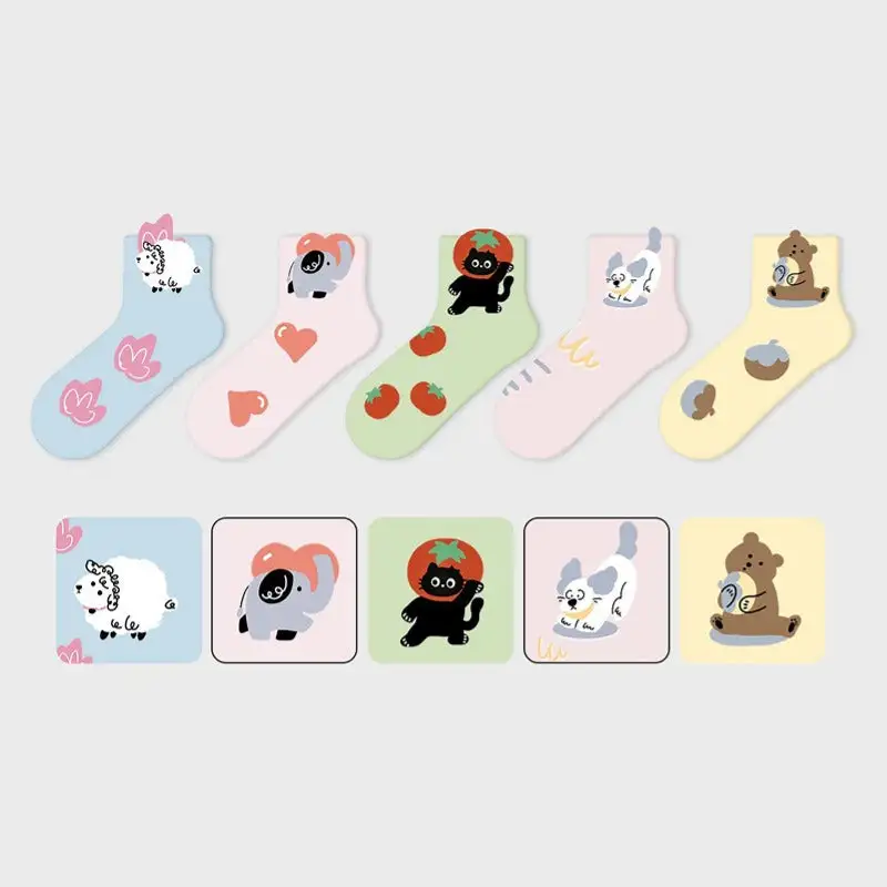 Whimsical Animal Raised Ear Ankle Socks