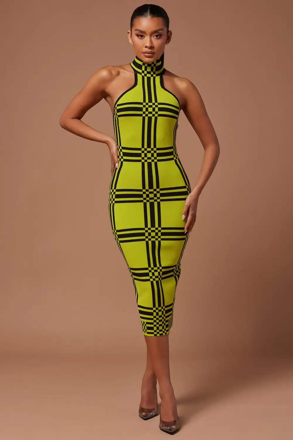 Donna Knit Midi Dress - Chartreuse