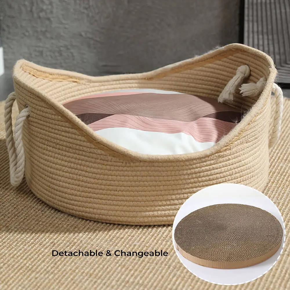 Straw Durable Handmade Cradle Pet Cat Bed