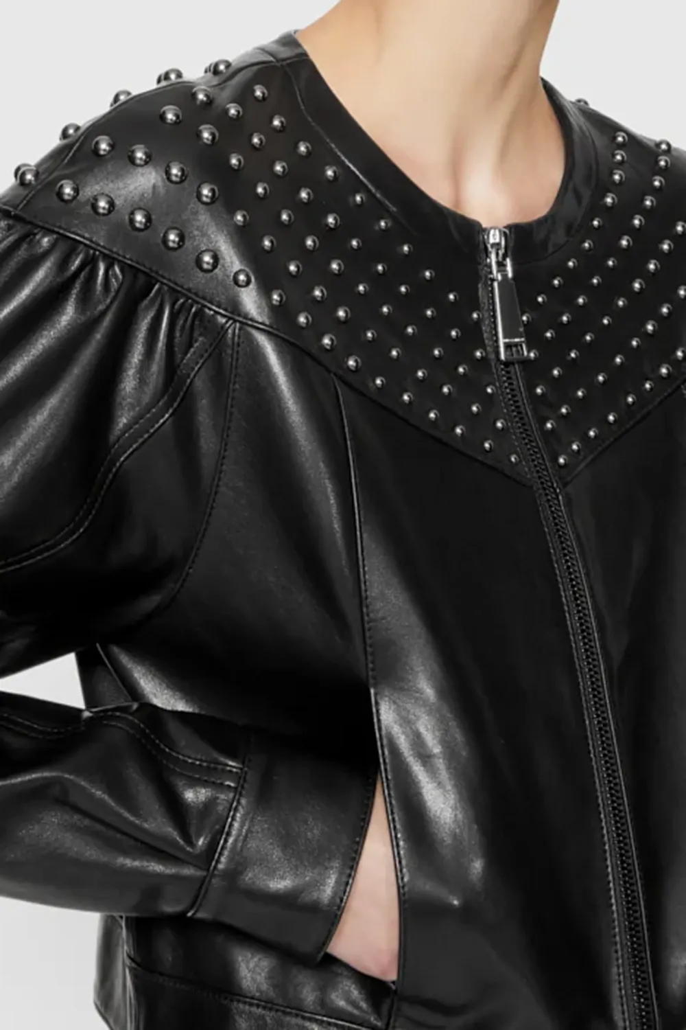 Women'S Stylish Zipper Leather Jacket