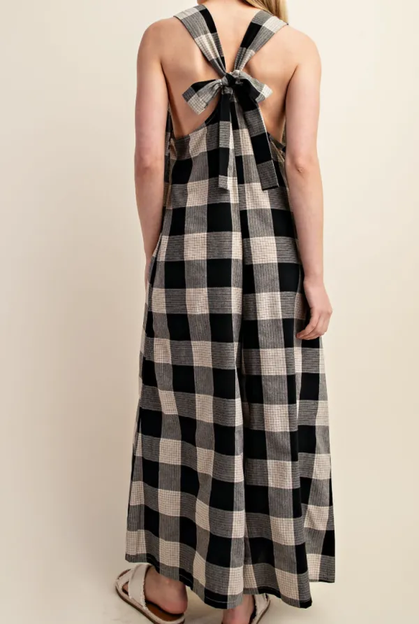 Checkered Wide Leg Jumpsuit