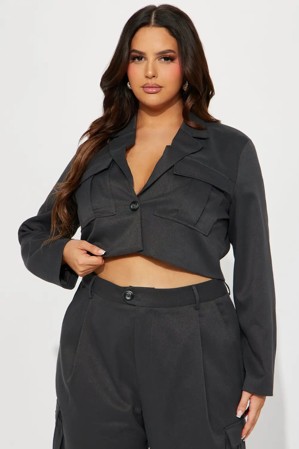 Guilt Trip Cargo Pant Set - Charcoal
