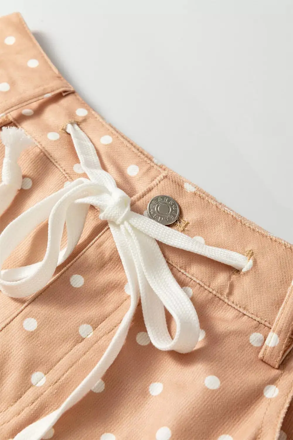 Polka Dot Print Drawstring Wide Leg Pants