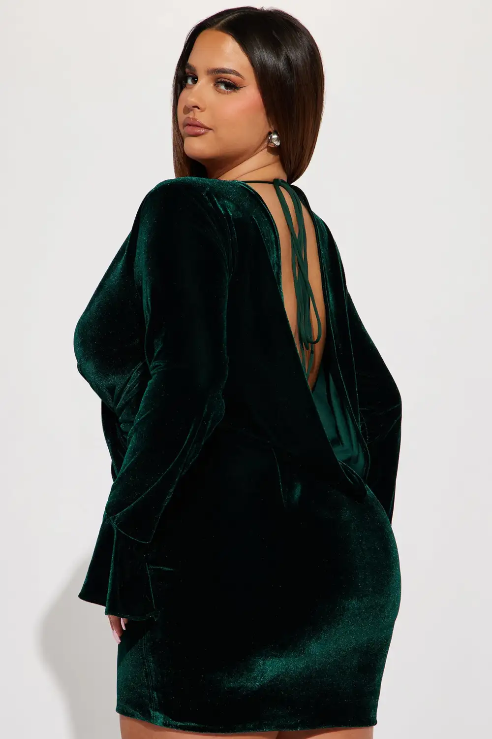 Clarrissa Velvet Mini Dress - Hunter