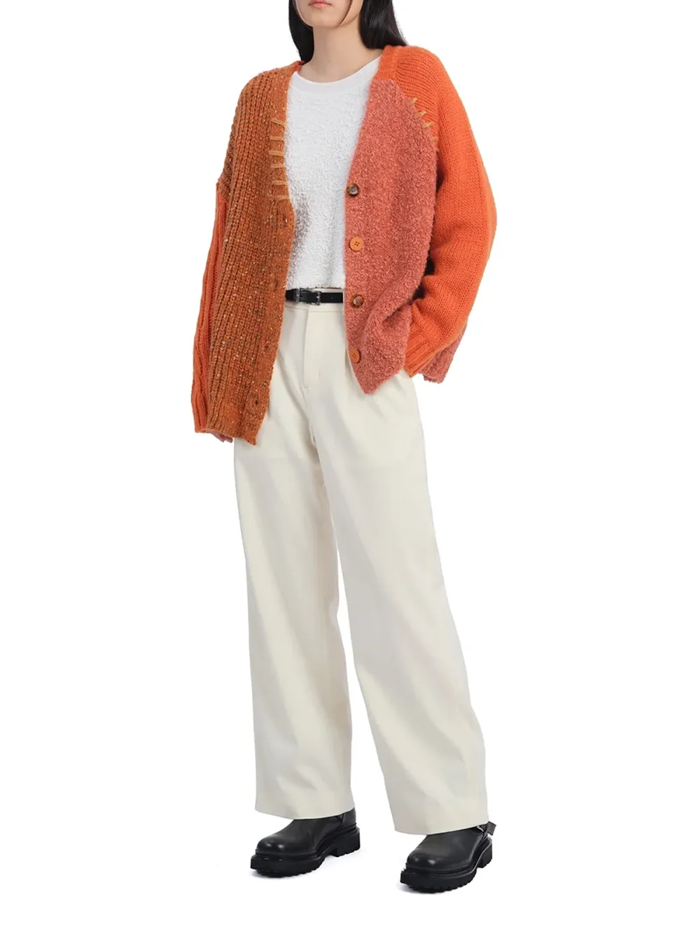 Color - Block Knit Cardigan Jacket