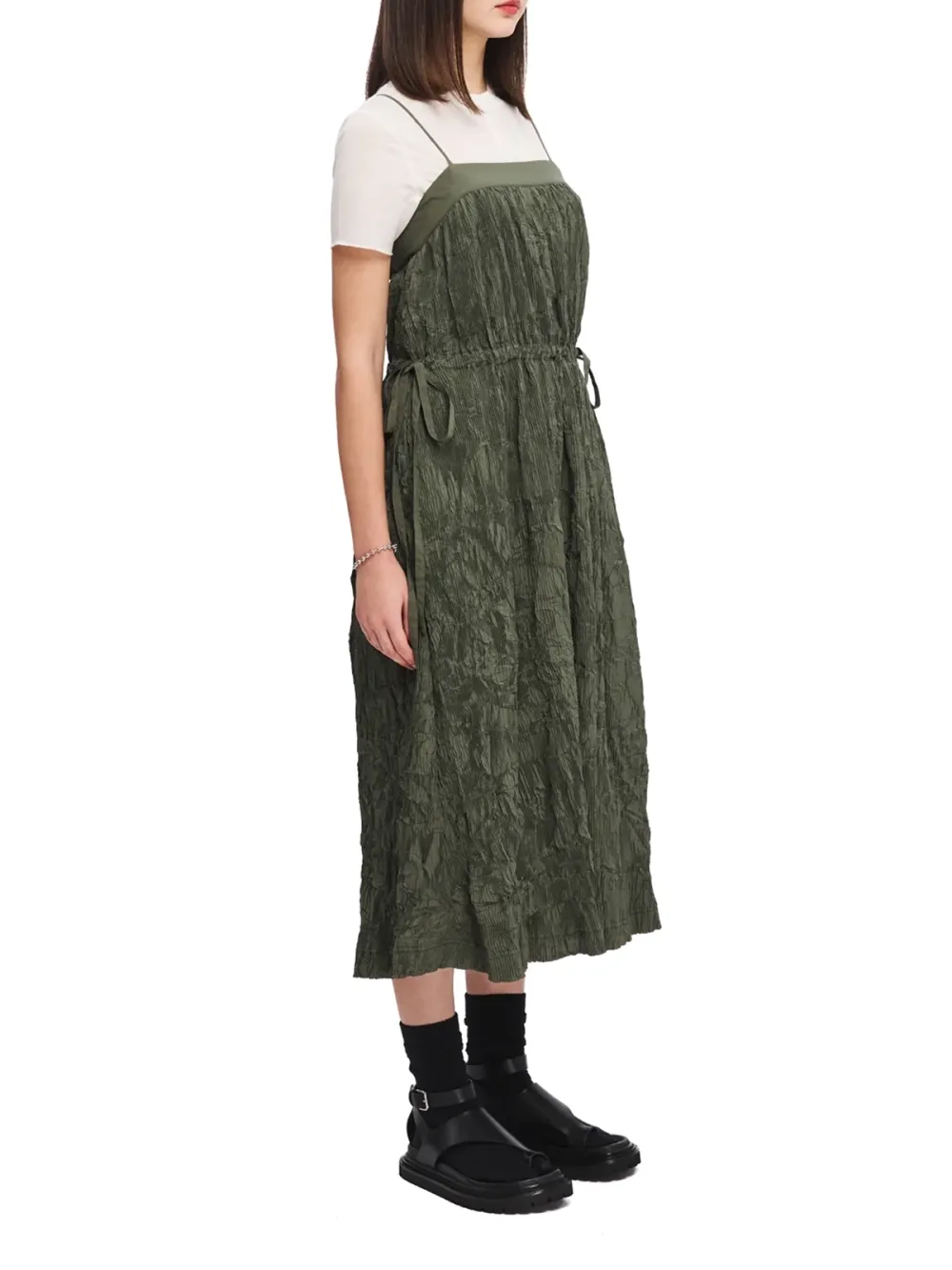 Layered Top Strapless Midi Dress