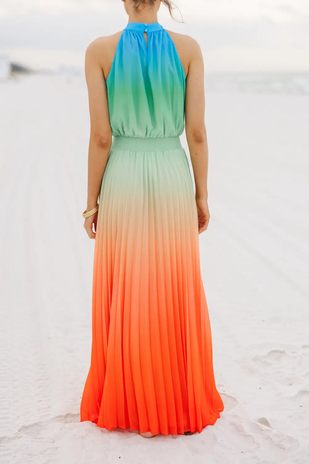 Front And Center Orange Ombre Maxi Dress