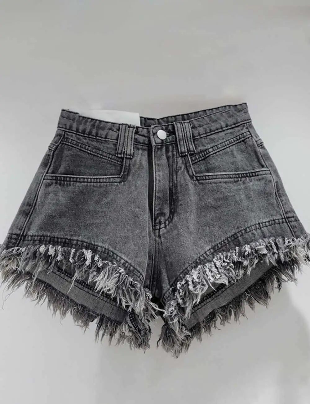 Pocket Frayed Denim Shorts
