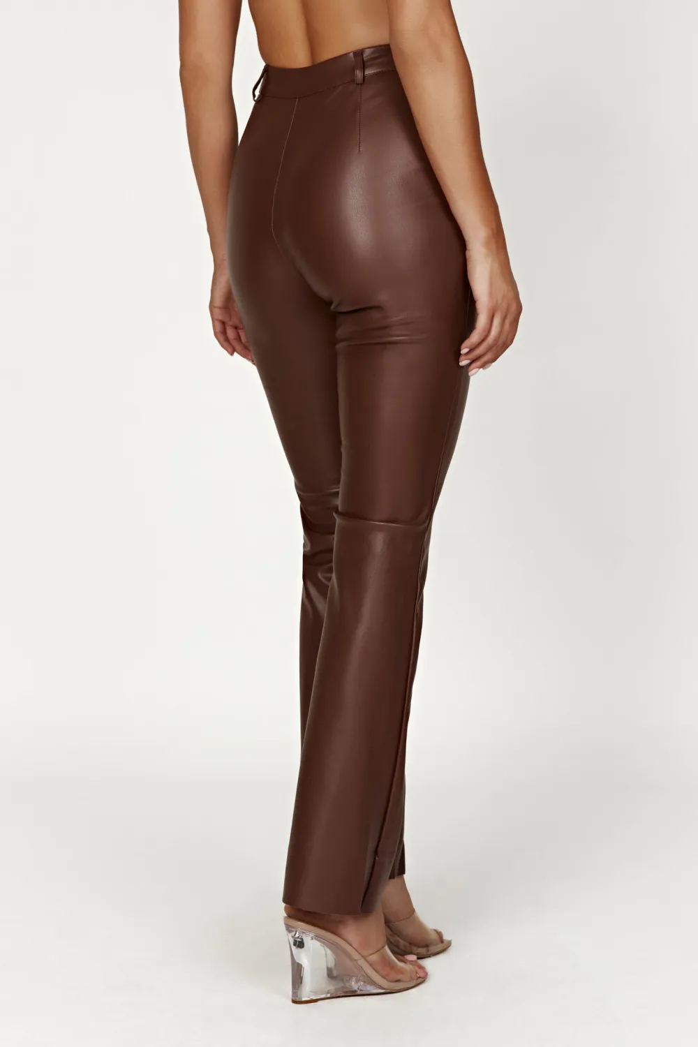 Straight Leg Faux Leather Pants